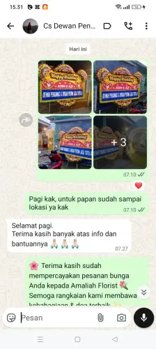 Testimonial Papan Bunga Pernikahan sorong